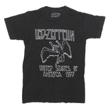 LED ZEPPELIN Mens Black Graphic T-Shirt S Short Sleeve Crew Neck Band Vintage