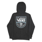 VANS Mens Black Cotton Blend Pullover Hoodie S Off The Wall Logo
