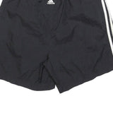 ADIDAS Mens Black Casual Shorts M W28 Polyester Drawstring Waist