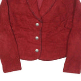 ROUGH RIDER Womens Red Jacket S Polyester Blend Button Shawl Collar Plain
