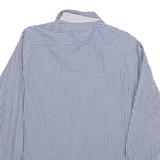 TOMMY HILFIGER Mens Blue & White Striped Shirt M Cotton Blend Classic