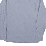 TOMMY HILFIGER Mens Blue & White Striped Shirt M Cotton Blend Classic