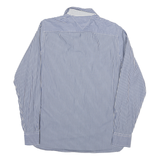 TOMMY HILFIGER Mens Blue & White Striped Shirt M Cotton Blend Classic