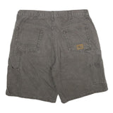 BIG SMITH Mens Cargo Shorts Grey Cotton Twill Relaxed Fit L W34 Workwear Pockets