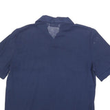 YVES DE VALERE Womens Blue Shirt Short Sleeve Collared S Cotton Top