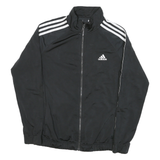 ADIDAS Womens Black & White Track Jacket M Polyester Blend Zip Athletic Casual