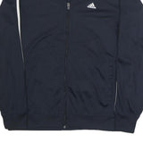 ADIDAS Mens Navy Blue Track Jacket M Polyester Blend Zip Casual Sportswear