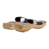 MNG Slider Sandals Black Leather Womens UK 6