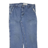 CARHARTT Mens Regular Fit Blue Denim Jeans W38 L34 Workwear Cotton Blend Zip