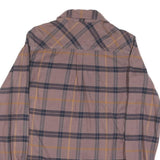 CARHARTT Womens Brown & Navy Checked Shirt S Cotton Blend Casual Workwear