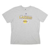 ADIDAS Mens Grey Los Angeles Lakers Graphic T-Shirt 2XL Short Sleeve Crew Neck