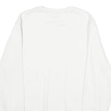 CHAMPION Mens White Cotton Blend Sweatshirt S Crew Neck Pullover Logo Print