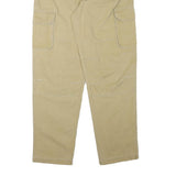 THINK PINK Mens Cotton Blend Beige Relaxed Cargo Trousers W34 L33 Casual Zip