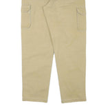 THINK PINK Mens Cotton Blend Beige Relaxed Cargo Trousers W34 L33 Casual Zip