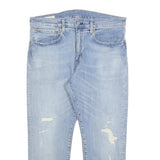 LEVI'S 512 BIG E Mens Slim Jeans Blue Denim Light W34 L25 Cotton Blend Zip