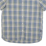 THE NORTH FACE Mens Blue & Green Check Shirt XL Casual Cotton Blend Lightweight
