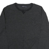 NAUTICA Mens Grey & Black Sweatshirt Crew Neck 2XL Casual Polyester Pullover