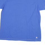 STARTER Mens Blue Plain T-Shirt XL Short Sleeve Crew Neck Casual Cotton Blend