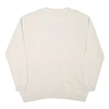 BASEFIELD Mens Cream Plain Pullover Crew Neck Basic Knit 2XL Cotton Blend Jumper
