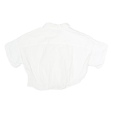 LAUREN RALPH LAUREN Womens White Knot Front Cotton Shirt Short Sleeve Collared