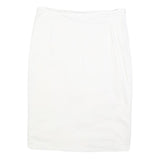 MAX MARA STUDIO Womens White Pencil Knee Length Cotton Blend Skirt UK 14 Elegant