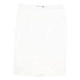 MAX MARA STUDIO Womens White Pencil Knee Length Cotton Blend Skirt UK 14 Elegant