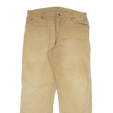 DICKIES Mens Jeans Beige Relaxed Straight Denim W36 L32 Workwear Durable Zip