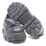 BAMBOO Womens Chunky Platform Loafer Shoes Black Leather UK 6 Trendy Comfort