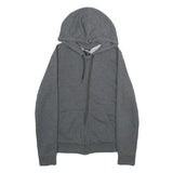 ADIDAS Womens Grey Hoodie S Zip Up Pink Logo Sleeve