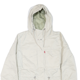 LEVI'S Womens White Hooded Zip Jacket XL Polyester Blend Casual Outerwear