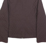 LACOSTE Womens Maroon Quilted Polyester Jacket S Zip Closure Stylish