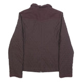 LACOSTE Womens Maroon Quilted Polyester Jacket S Zip Closure Stylish