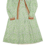 BUTTE KNT Womens Green & Brown Floral Shirt Dress Polyester Blend Long Sleeve XS