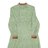 BUTTE KNT Womens Green & Brown Floral Shirt Dress Polyester Blend Long Sleeve XS