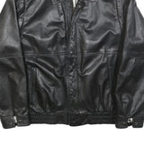 Mens Black Leather Classic Jacket M Leather Plain Zip Closure Casual Stylish