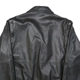 Mens Black Leather Classic Jacket M Leather Plain Zip Closure Casual Stylish