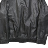 Mens Black Leather Classic Jacket M Leather Plain Zip Closure Casual Stylish