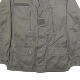 Mens Grey Cotton Blend Classic Button Closure Jacket M Plain Casual Outerwear