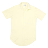 ARROW Mens Yellow Cotton Blend Shirt S Short Sleeve Button Casual Plain