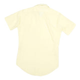 ARROW Mens Yellow Cotton Blend Shirt S Short Sleeve Button Casual Plain