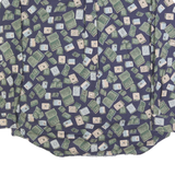 DOCKERS Mens Blue & Green Patterned Cotton Shirt M Casual Button Front