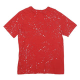 NIKE Mens Red T-Shirt M Short Sleeve Crew Neck Cotton Blend Graphic Print
