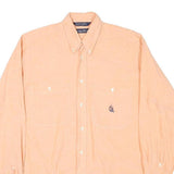 NAUTICA Mens Peach Button-Down Shirt S Cotton Blend Classic Fit Casual