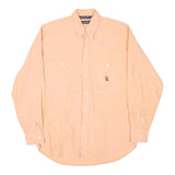 NAUTICA Mens Peach Button-Down Shirt S Cotton Blend Classic Fit Casual