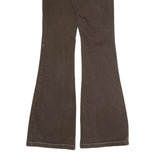 GARAGE DENIM Womens Regular Fit Flared Denim Dark Brown W26 L32 Button Cotton