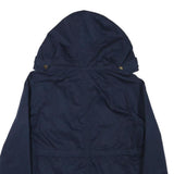 ZARA BASIC Womens Navy Blue Jacket S Cotton Blend Zip Hooded Casual Outerwear