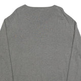 POLO RALPH LAUREN Mens Grey Plain V-Neck Basic Knit Jumper L Cotton Casual