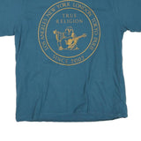 TRUE RELIGION Mens Blue Graphic T-Shirt XL Short Sleeve Crew Neck Cotton Blend