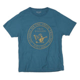 TRUE RELIGION Mens Blue Graphic T-Shirt XL Short Sleeve Crew Neck Cotton Blend