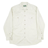 SCHNEES Mens White Cotton Shirt XL Button Long Sleeve Casual Workwear